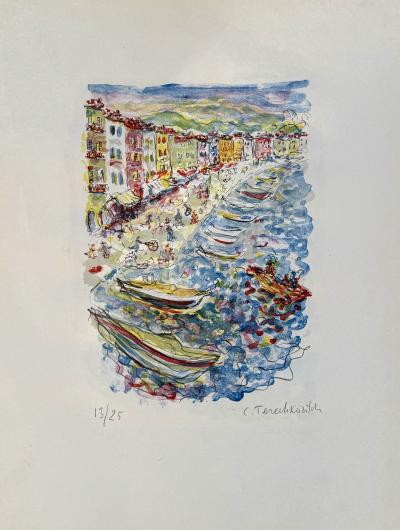 Constantin Terechkovitch - The port of Nice - Original lithograph hand signed & numbered 2