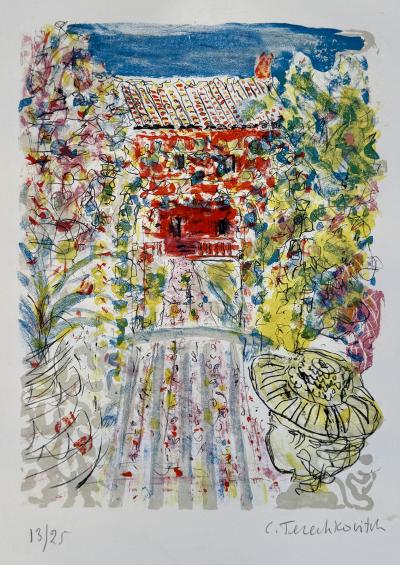 Constantin Terechkovitch - Maison en Provence - Lithographie originale signée numérotée crayon 2