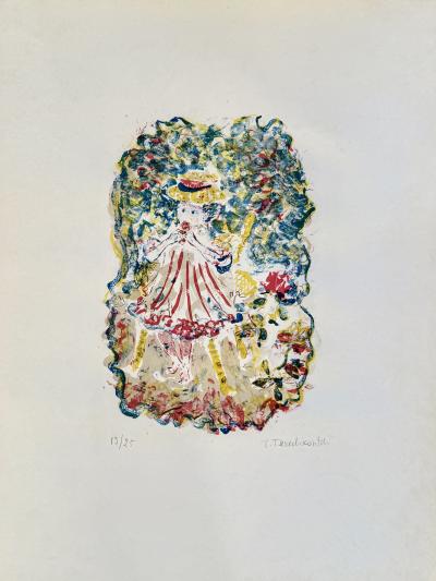 Constantin Terechkovitch - Portait d’une jeune fille - Lithographie originale signée numérotée crayon 2
