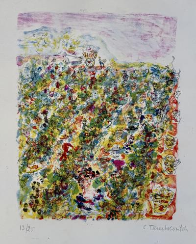 Constantin Terechkovitch - Champs de fleurs - Lithographie originale signée numérotée crayon 2