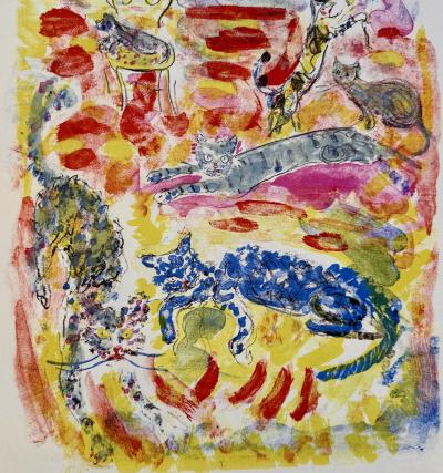 Constantin Terechkovitch - Les chats - Lithographie originale signée numérotée crayon 2