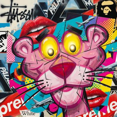 PyB - Panthère  Rose  2026   - Impression numérique sur toile 2