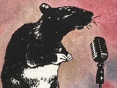 Blek Le Rat - Le Crooner 2026 -  Aquarelle et gouache sur sérigraphie 2
