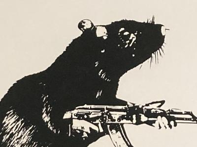 Blek Le Rat - Warrior Yellow  - sérigraphie  signée et  Numérotée 2