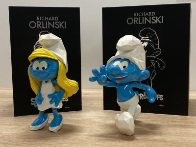 Orlinski - le Schtroumpf et la Schtroumpfette 2025 , sculpture 2