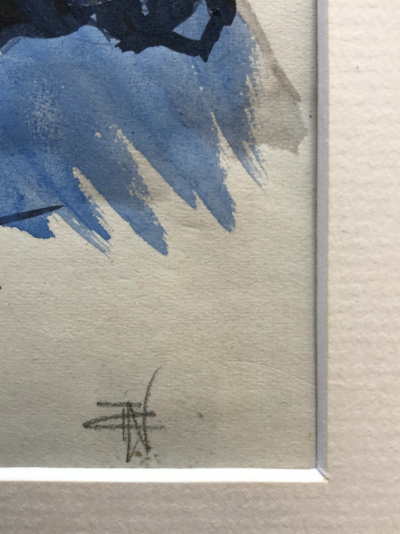 Tonia CARIFFA - Nature morte au paquet de gitanes- Encre et aquarelle signée 2