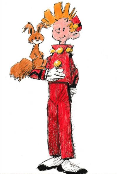 Stéphane Dubois - Spirou et Spip - dessin hommage à André Franquin 2