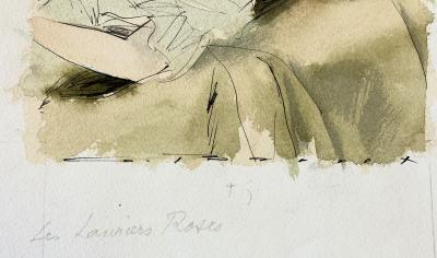 Gaston BARRET - Les lauriers roses, dessin aquarellé 2