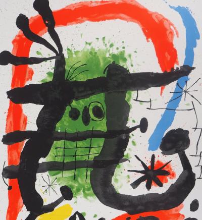 Joan Miró (after) - Green Figure - Lithograph signed in the plate 2