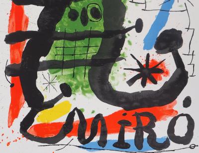 Joan Miró (after) - Green Figure - Lithograph signed in the plate 2