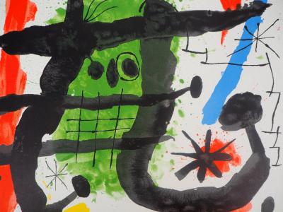 Joan Miró (after) - Green Figure - Lithograph signed in the plate 2