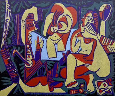 Pablo PICASSO - The Luncheon on the Grass - Linocut signed in the plate 2