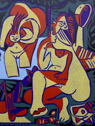Pablo PICASSO - The Luncheon on the Grass - Linocut signed in the plate 2