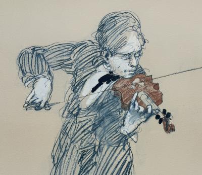 Claude WEISBUCH - The Musician, 1991 - Original engraving, signed in pencil and numbered 2