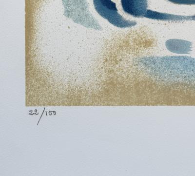 Roland Bierge - Le bouquet de fleurs - Lithographie originale signée numérotée crayon 2