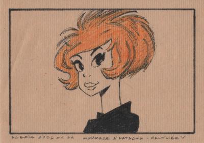 Stéphane Dubois - Natacha hôtesse de l’air - dessin hommage à Walthéry 2