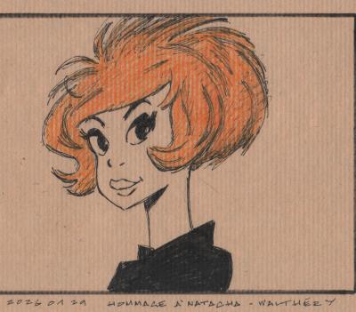 Stéphane Dubois - Natacha hôtesse de l’air - dessin hommage à Walthéry 2