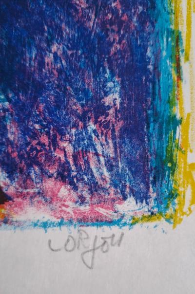 Bernard Lorjou - Le clown au chapeau rouge - Lithographie originale signée au crayon 2