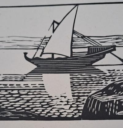 Charles-Emile Egli dit Carlègle - Le rivage  - Bois gravé 2