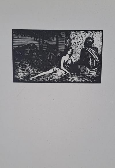 Charles-Emile Egli dit Carlègle - Thaïs et le moine - Bois gravé 2