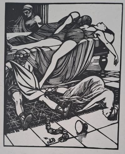 Charles-Emile Egli dit Carlègle - L’orgie funeste  - Bois gravé 2