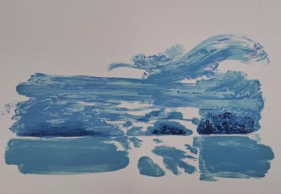 Maurice-Elie Sarthou - Ecumes bleues - Lithographie originale