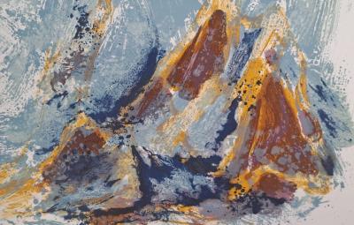 Maurice-Elie Sarthou - Les embruns sur les rochers - Lithographie originale 2