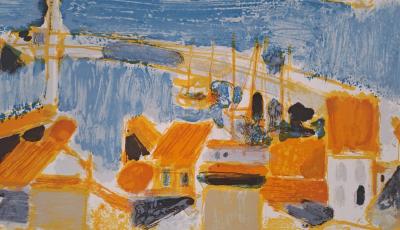 Maurice-Elie Sarthou - View of the port - Original lithograph 2