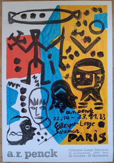 A.R. PENCK - Affiche originale d’exposition - Galerie Gillespie-Laage-Salomon - Paris - 1983 2