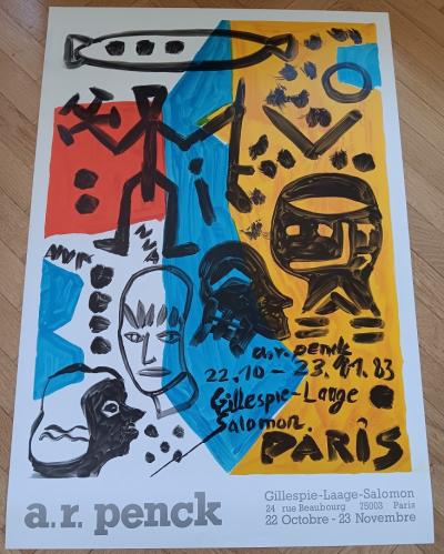 A.R. PENCK - Affiche originale d’exposition - Galerie Gillespie-Laage-Salomon - Paris - 1983 2