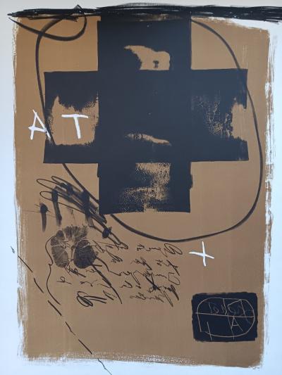 Antoni TAPIES  -  Affiche originale d’exposition signée signé à la main - Art 6’75 basel 2