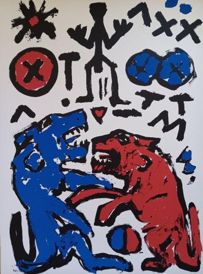 A.R. PENCK - Affiche originale d’exposition - Amsterdam - 1989 2