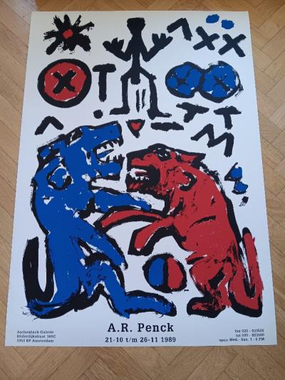 A.R. PENCK - Affiche originale d’exposition - Amsterdam - 1989 2
