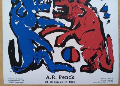 A.R. PENCK - Affiche originale d’exposition - Amsterdam - 1989 2