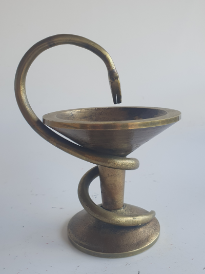 Caducée pharmaceutique en bronze 2