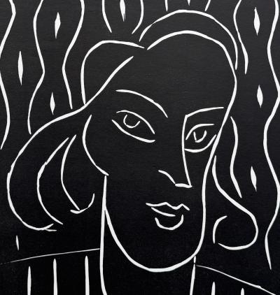 Henri MATISSE - Teeny, portrait de jeune fille - Linogravure signée dans la planche 2