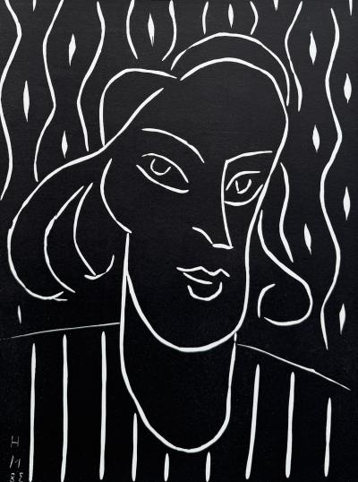 Henri MATISSE - Teeny, portrait de jeune fille - Linogravure signée dans la planche 2