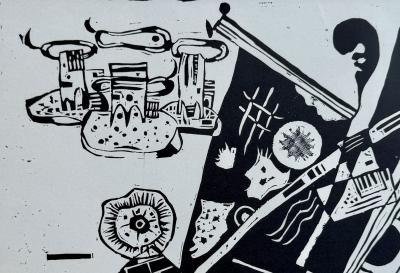Wassily Kandinsky - Composition - Woodcut signed in the plate 2