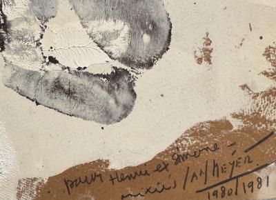 Jan MEIJER - Empreintes de mains, 1981 - Huile sur papier signée 2