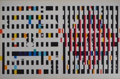 Yaacov AGAM: Kinetic Composition - Original Screen Print 2