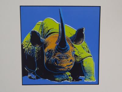 Andy Warhol - Rhinocéros, extrait de la série Espèces menacées - 1987, sérigraphie 2