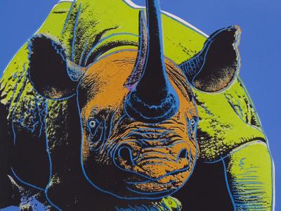 Andy Warhol - Rhinocéros, extrait de la série Espèces menacées - 1987, sérigraphie