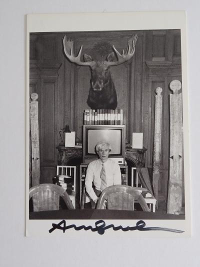 Andy Warhol, photograph postcard-  hand signed 2