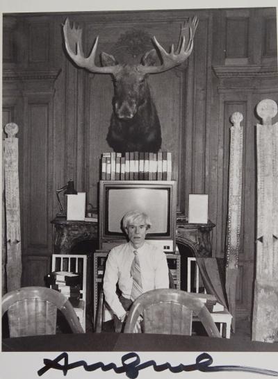 Andy Warhol, photograph postcard-  hand signed 2