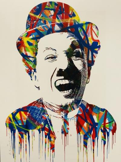 Mr Brainwash : Charlie Chaplin -  sérigraphie encadrée Signée - 2015 2
