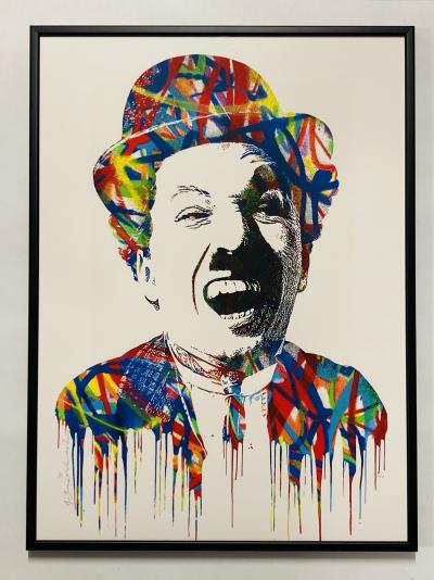 Mr Brainwash : Charlie Chaplin -  sérigraphie encadrée Signée - 2015 2