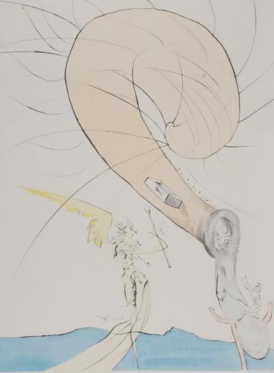 Salvador Dali - Freud à la tête d’escargot, 1974 - Gravure et pochoir originale signée 2