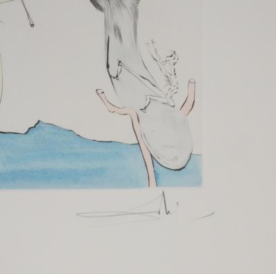 Salvador Dali - Freud à la tête d’escargot, 1974 - Gravure et pochoir originale signée 2