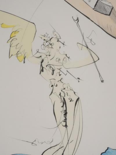 Salvador Dali - Freud à la tête d’escargot, 1974 - Gravure et pochoir originale signée 2