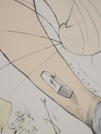 Salvador Dali - Freud à la tête d’escargot, 1974 - Gravure et pochoir originale signée 2